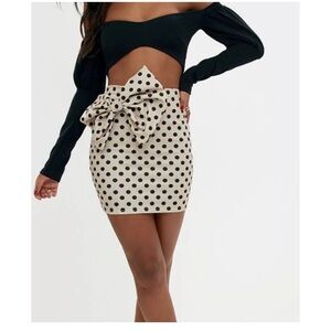 Pretty little thing polka dot bow mini skirt